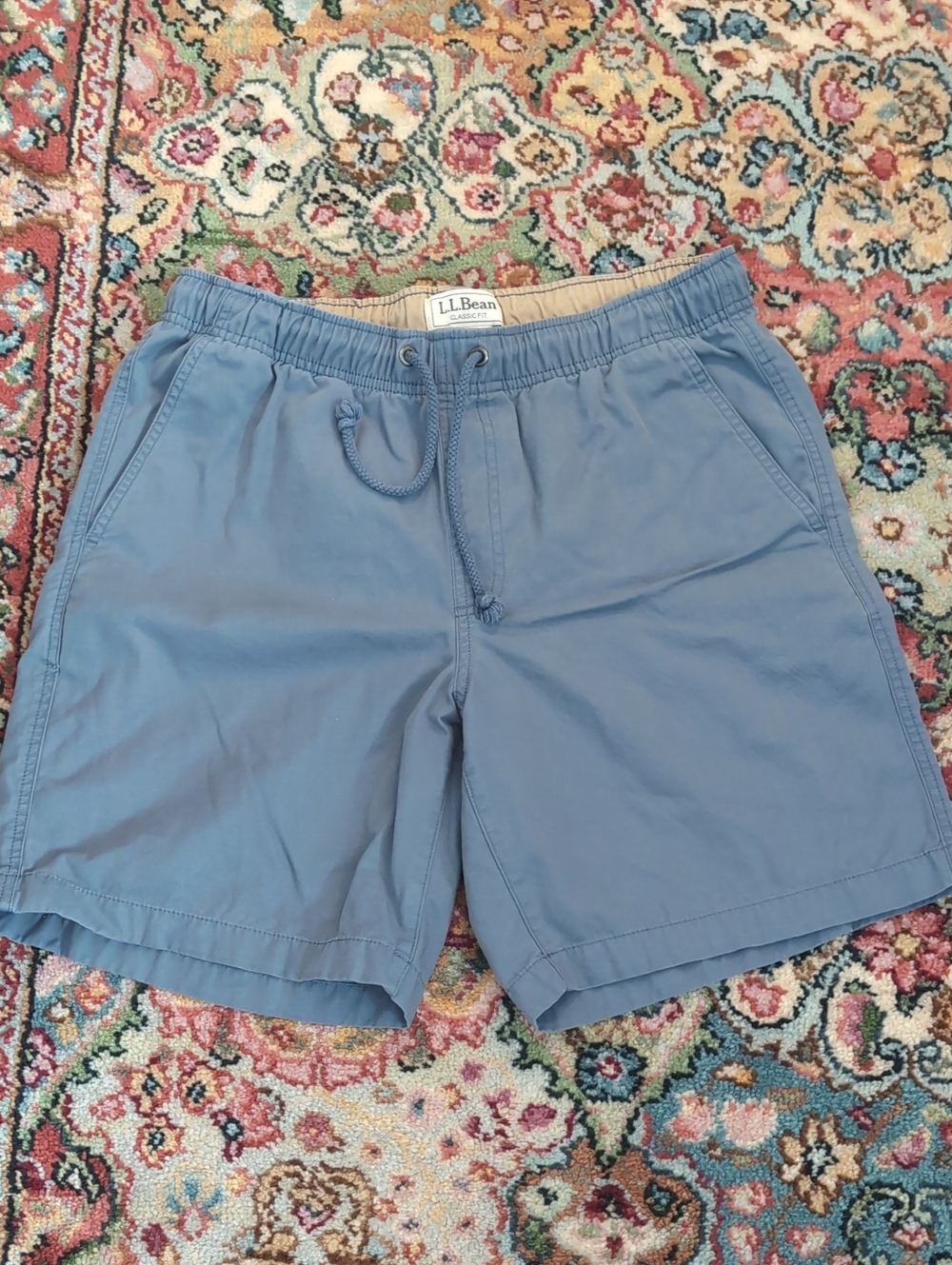 L.L. Bean Men's Slate Blue Elastic Waist Drawstring Shorts